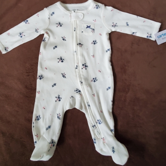 💥Baby deals 3/$10💥NWT Carter's Baby Floral 2-Way Zip Sleeper - Picture 1 of 6